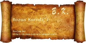 Bozsa Kornél névjegykártya